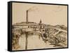 Factory and Laundresses at La Roubine Du Roi-Vincent van Gogh-Framed Stretched Canvas