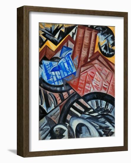 Factory and the Bridge-Olga Vladimirovna Rozanova-Framed Giclee Print