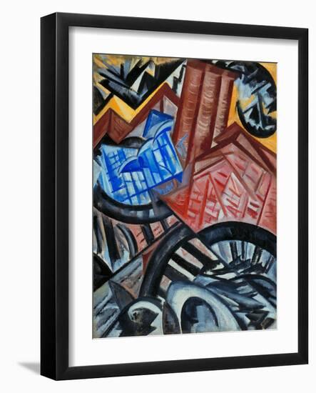 Factory and the Bridge-Olga Vladimirovna Rozanova-Framed Giclee Print