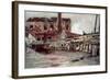 Factory Barricade, Soissons, France, 20 May 1915-Francois Flameng-Framed Giclee Print