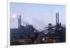 Factory Buildings Smoking from Pipes-null-Framed Photographic Print
