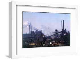 Factory Buildings Smoking from Pipes-null-Framed Photographic Print