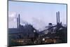 Factory Buildings Smoking from Pipes-null-Mounted Photographic Print