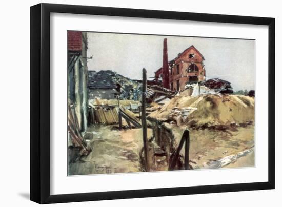 Factory Buildings, Soissons, 19 May 1915-Francois Flameng-Framed Giclee Print