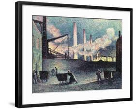 Factory Chimneys at Couillet, 1903-Maximilien Luce-Framed Giclee Print