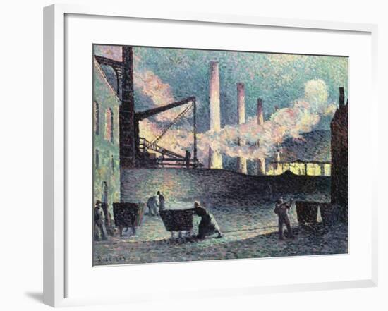 Factory Chimneys at Couillet, 1903-Maximilien Luce-Framed Giclee Print