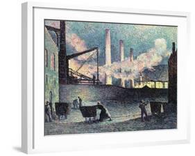 Factory Chimneys at Couillet, 1903-Maximilien Luce-Framed Giclee Print