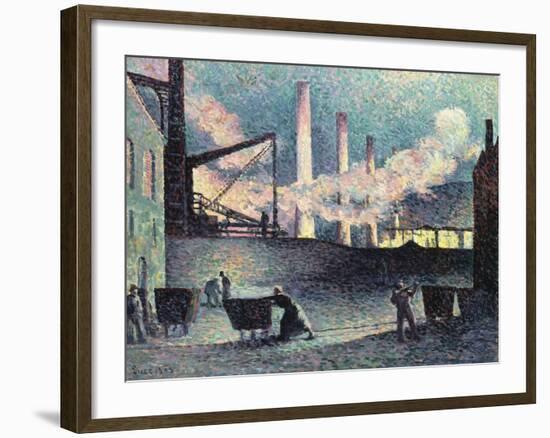 Factory Chimneys at Couillet, 1903-Maximilien Luce-Framed Giclee Print