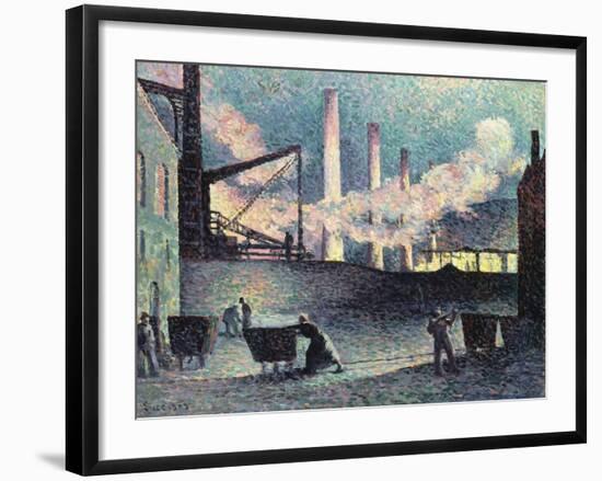 Factory Chimneys at Couillet, 1903-Maximilien Luce-Framed Giclee Print