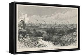 Factory Chimneys Outnumber Church Spires on the Skyline at Preston Lancashire-null-Framed Stretched Canvas