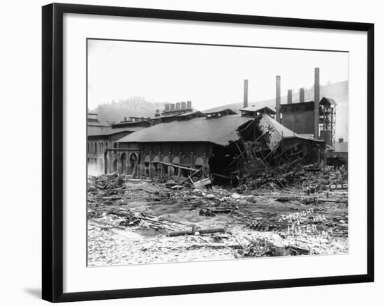 Factory Damaged in the Johnstown Flood-null-Framed Photographic Print