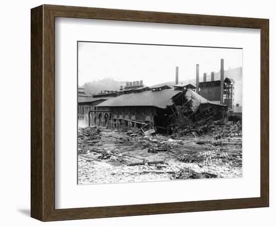 Factory Damaged in the Johnstown Flood-null-Framed Photographic Print