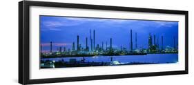 Factory Lit Up at Dusk, Antwerp, Belgium-null-Framed Photographic Print