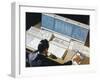 Factory Technician at the Control Desk-Heinz Zinram-Framed Photographic Print