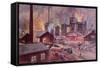 Factory with Blast Furnace-August Dressel-Framed Stretched Canvas