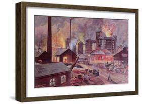 Factory with Blast Furnace-August Dressel-Framed Giclee Print