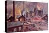 Factory with Blast Furnace-August Dressel-Stretched Canvas