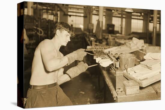 Factory Worker at the Paragon Rubber Company, Massachusetts, 1936-Lewis Wickes Hine-Stretched Canvas