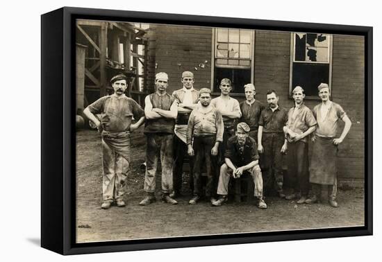 Factory Workers-null-Framed Stretched Canvas