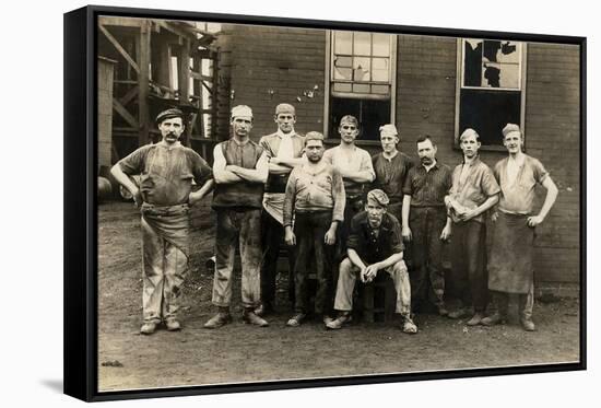 Factory Workers-null-Framed Stretched Canvas