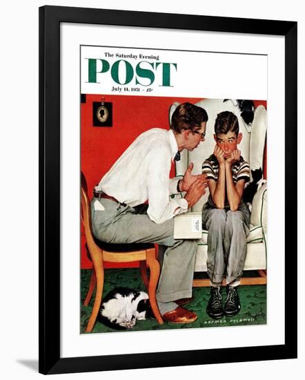 "Facts of Life" Saturday Evening Post Cover, July 14,1951-Norman Rockwell-Framed Giclee Print