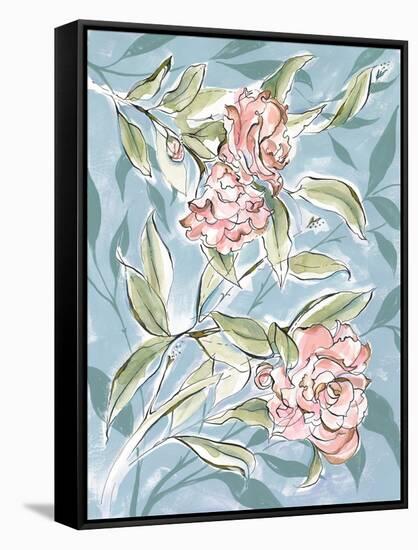 Faded Camellias I-Laura Marr-Framed Stretched Canvas