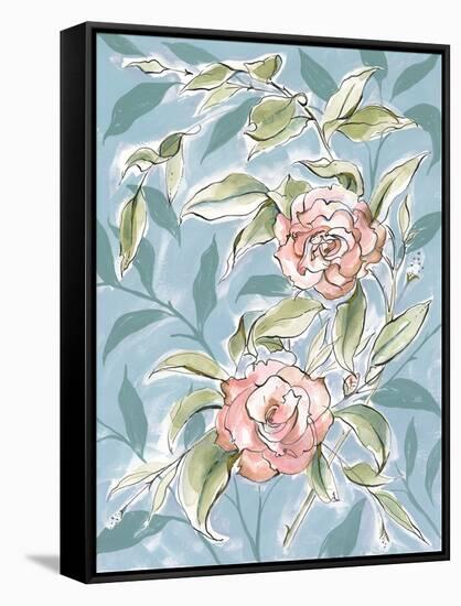 Faded Camellias II-Laura Marr-Framed Stretched Canvas