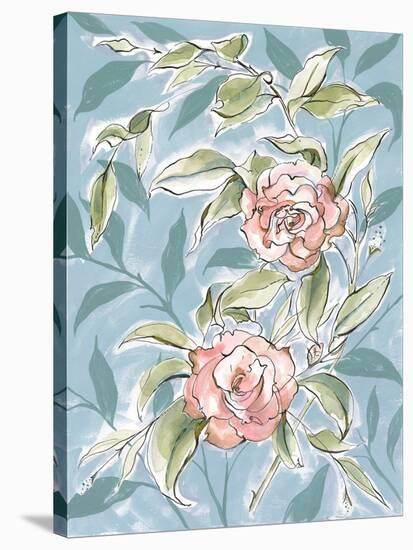 Faded Camellias II-Laura Marr-Stretched Canvas