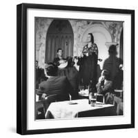 "Fado" Singer and a Guitarist Entertaining the Audience in the Lisbon Nightclub-Bernard Hoffman-Framed Premium Photographic Print