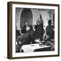 "Fado" Singer and a Guitarist Entertaining the Audience in the Lisbon Nightclub-Bernard Hoffman-Framed Photographic Print