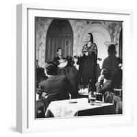 "Fado" Singer and a Guitarist Entertaining the Audience in the Lisbon Nightclub-Bernard Hoffman-Framed Photographic Print