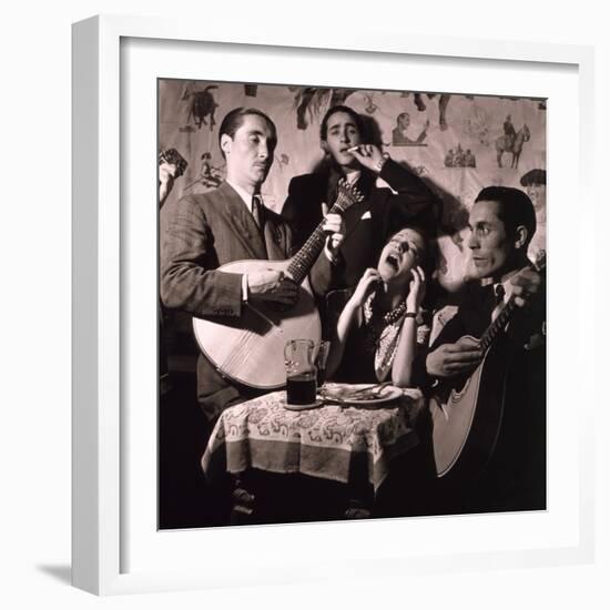 Fado Singer in Portuguese Night Club, 1946-null-Framed Photo