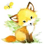Cute Fox. Watercolor Forest Animal Illustration.-Faenkova Elena-Art Print