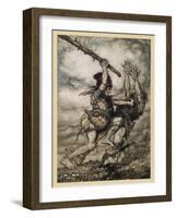 Fafner Kills Fasolt-Arthur Rackham-Framed Art Print