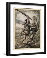 Fafner Kills Fasolt-Arthur Rackham-Framed Art Print