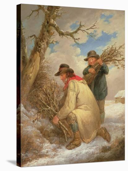 Faggot Gatherers in the Snow-George Morland-Stretched Canvas