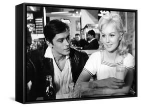 Faibles femmes by Michel Boisrond with Alain Delon and Mylene Demongeot, 1958 (b/w photo)-null-Framed Stretched Canvas