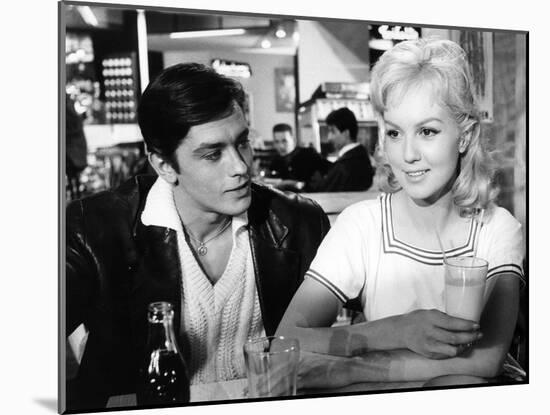 Faibles femmes by Michel Boisrond with Alain Delon and Mylene Demongeot, 1958 (b/w photo)-null-Mounted Photo