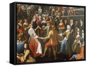 Fair at Saluzzo-Sebastiano Taricco-Framed Stretched Canvas