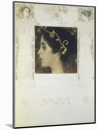 Fair Drawing for the Allegory Junius 1896-Gustav Klimt-Mounted Giclee Print