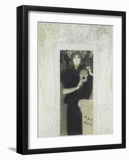 Fair Drawing for the Allegory of the 'tragedy', 1897-Gustav Klimt-Framed Giclee Print