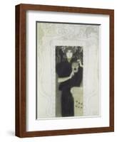 Fair Drawing for the Allegory of the 'tragedy', 1897-Gustav Klimt-Framed Giclee Print