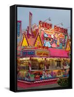 Fair food vendor shacks, Indiana State Fair, Indianapolis, Indiana,-Anna Miller-Framed Stretched Canvas