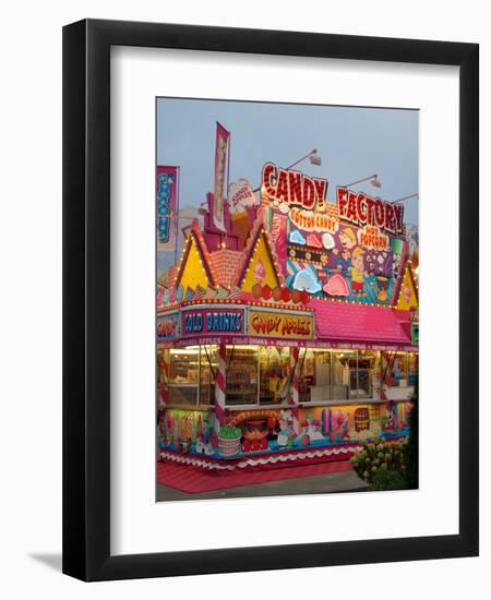 Fair food vendor shacks, Indiana State Fair, Indianapolis, Indiana,-Anna Miller-Framed Photographic Print