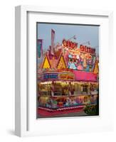 Fair food vendor shacks, Indiana State Fair, Indianapolis, Indiana,-Anna Miller-Framed Photographic Print