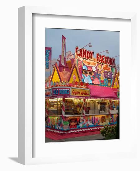 Fair food vendor shacks, Indiana State Fair, Indianapolis, Indiana,-Anna Miller-Framed Photographic Print