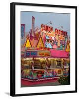 Fair food vendor shacks, Indiana State Fair, Indianapolis, Indiana,-Anna Miller-Framed Photographic Print