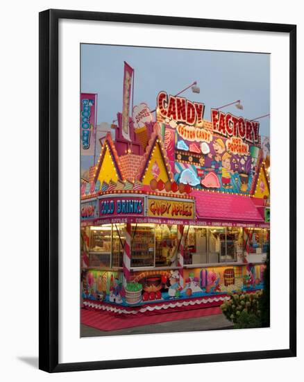 Fair food vendor shacks, Indiana State Fair, Indianapolis, Indiana,-Anna Miller-Framed Photographic Print