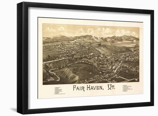 Fair Haven, Vermont - Panoramic Map-Lantern Press-Framed Art Print