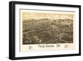Fair Haven, Vermont - Panoramic Map-Lantern Press-Framed Art Print